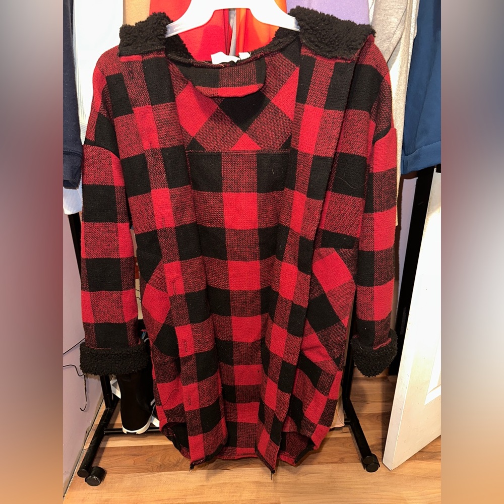 Flannel button up jacket